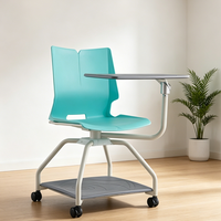 Chaise de formation moderne et durable avec cadre métallique et tableau d'écriture, idéale pour les salles de classe et les bureaux à domicile