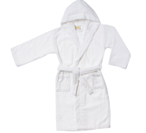 Batas con capucha de rizo de algodón puro, venta al por mayor, batas de spa para niños, batas blancas para bebés - Product Image 1