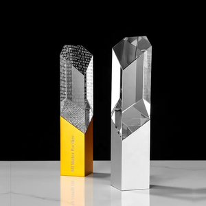 بيع بالجملة الأعلى مبيعًا في قوانغتشو تصميم جديد محفور بالليزر معدن زجاج أسود ذهبي فضي برونزي جوائز هدايا للأعمال - Product Image 4