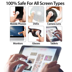 Flexible Microfiber Cloth <b>Screen</b> Cleaner Sticker Custom Design Reusable Washable Mobile Phone Cleaning Wipes Sticky Lens Wiper - Product Image 1