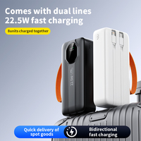 Banque d'alimentation portable mince 30000mAh QC3.0 PD 22.5W Charge rapide Affichage numérique Sortie USB-C iPhone 14 15 Android pour téléphone