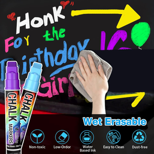 10MM Jumbo Tips Liquid Chalk Markers Utilisation effaçable <span class=keywords><strong>sur</strong></span> <span class=keywords><strong>les</strong></span> fenêtres/miroirs/tableau d'écriture LED/étiquettes de tableau noir - Product Image 6