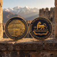 Pièce de monnaie commémorative en métal émaillé en alliage de zinc plaqué or antique, avec logo en relief 3D et motif personnalisé