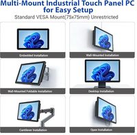 Moniteur tactile industriel 15,6 pouces, tablette PC tout-en-un, écran à cadre ouvert, ordinateur sans ventilateur, Windows 11 Pro, Celeron N5095