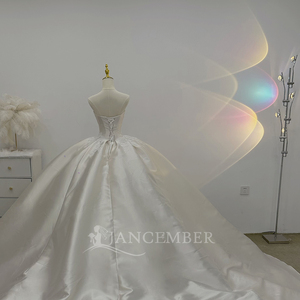 Satin Strapless Ball Gown <b>Wedding</b> Dress Brides Main Dress Heavy Luxurious Lace Ball Gown Lsjj46 Jancember - Product Image 2