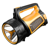 Handlicher Wiederaufladbarer LED-Suchscheinwerfer mit Rot-Blau-Warnfunktion, Powerbank-Funktion, Beidseitige Taschenlampe für Camping, Notfälle