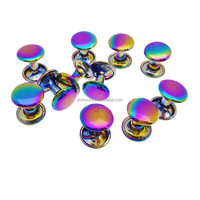 9*8mm topi ganda keling warna pelangi untuk pembuatan tas tangan dompet perangkat keras