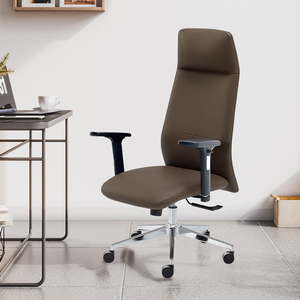 Silla de Oficina Ejecutiva Ergonómica Alta Giratoria en Cuero PU con Soporte y Reposacabezas Ideal para Escritorio - Product Image 1