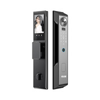 Serrure Intelligente S15 avec Reconnaissance Faciale, Empreinte Digitale, Interphone Vidéo, Mémoire Cloud, Carte SD, Application Tuya/GPRS, en Alliage d'Aluminium