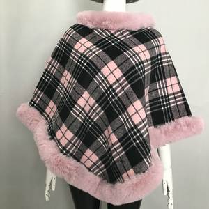 Toptan özel kış sıcak <span class=keywords><strong>Faux</strong></span> tavşan kürk bayan yün panço kaliteli moda kaşmir kızlar pelerin kadın kürk şal - Product Image 2