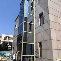Small Villa Home Elevator Backpack Lift with Glass Shaft Traction Indoor Use 400kg Load Capacity 1-10m Lifting Height PVC Floor