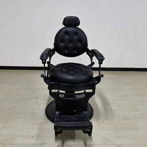 เก้าอี้ตัดผมชายสีทองโบราณ สไตล์คลาสสิกวินเทจ เฟอร์นิเจอร์ร้านตัดผมขายส่ง เก้าอี้ตัดผมสุดหรูสำหรับร้านเสริมสวย - Product Image 3