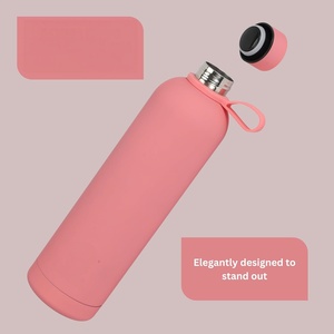 Custom Logo Insulated <b>Flask</b> Double Wall Stainless Steel Vacuum <b>Bottle</b> Rubberized Soft Touch Finish Rubber Paint Sports Canteen - Product Image 2