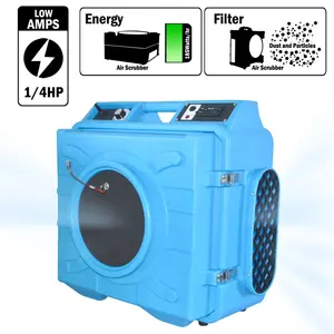 Depurador de aire con filtración de 2 etapas Máquina de aire negativo apilable para uso industrial y comercial