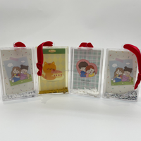 Cadres liquides scintillants suspendus en gros avec corde, logo personnalisé, cadre d'ornement liquide promotionnel de Noël avec cordon pour la décoration des fêtes