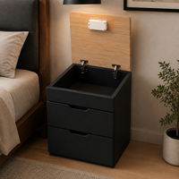 Table de chevet intelligente avec verrouillage NFC et compartiment caché, armoire de rangement latérale, meuble sécurisé minimaliste pour salon et chambre