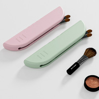 Organisateur de pinceaux de maquillage en gel de silicone minimaliste moderne, étui magnétique portable, sac de rangement de voyage pour outils cosmétiques