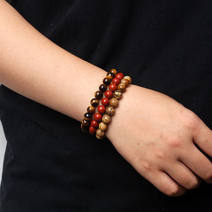 Bracelet en perles de Jade naturel pour femme, améthyste, cristal, <span class=keywords><strong>Quartz</strong></span>, aigue-marine, émeraude, bijoux, Agate, Bracelet élastique pour homme - Product Image 4