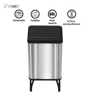 Foldable Metallic Auto Garbage Trash Can Smart Waste Bins Home Portable Table Dustbin