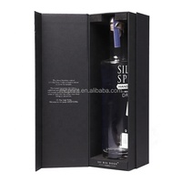 Caja de vino de papel negro de alta calidad de inspección completa 100% para whisky