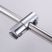 Ensemble de douche pour salle de bain en acier inoxydable 304 finition chromée, design moderne, avec rail coulissant pour douchette à main, installation facile, garantie 5 ans