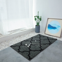 Tapis tufté en polypropylène à motif quadrillé gris et noir, tapis d'intérieur doux au toucher et durable, tapis de sol pour la maison