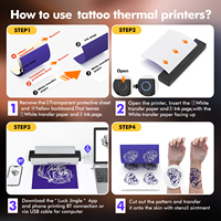 Mesin Printer Stencil Tato Termal Portabel Nirkabel USB & BT OEM/ODM Set Kertas Transfer A4 Dengan Ponsel/Tablet/PC