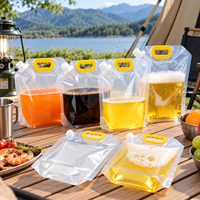 Pochette transparente avec bec verseur et poignée, bouchon anti-fuite, sac d'emballage alimentaire liquide pour jus et boissons