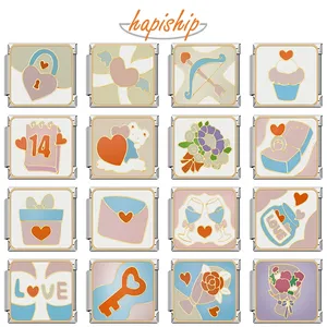 2025 breloques nouveau couple à la mode tu me manques coeur en acier inoxydable charme italien amour série bracelet DJ1362 - Product Image 1