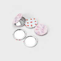Miroir compact en cristal naturel Winway avec décoration en coquillage et perle, miroir de maquillage portable de poche, cadeau pour femmes