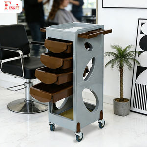 Carrito de Peluquería Profesional W-x222 Gris Café con Bandejas Extraíbles Ocultas y 4 Cajones para Estilistas, Directo de Fábrica - Product Image 2