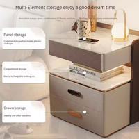 Table de chevet intelligente en bois massif avec serrure RFID et compartiment secret, armoire de chevet de luxe légère avec rangement dissimulé