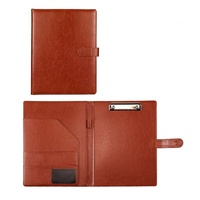 Custom LOGO A4 Faux Leather Portfolio File Folder Padfolio Writing Pad Document Organizer Business Card Holder Writing Pad