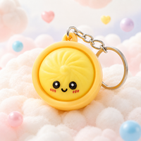 Porte-clés anti-stress en PVC souple pour filles, motif mini-boulette kawaii, jouet sensoriel à presser, breloque de sac, 14+