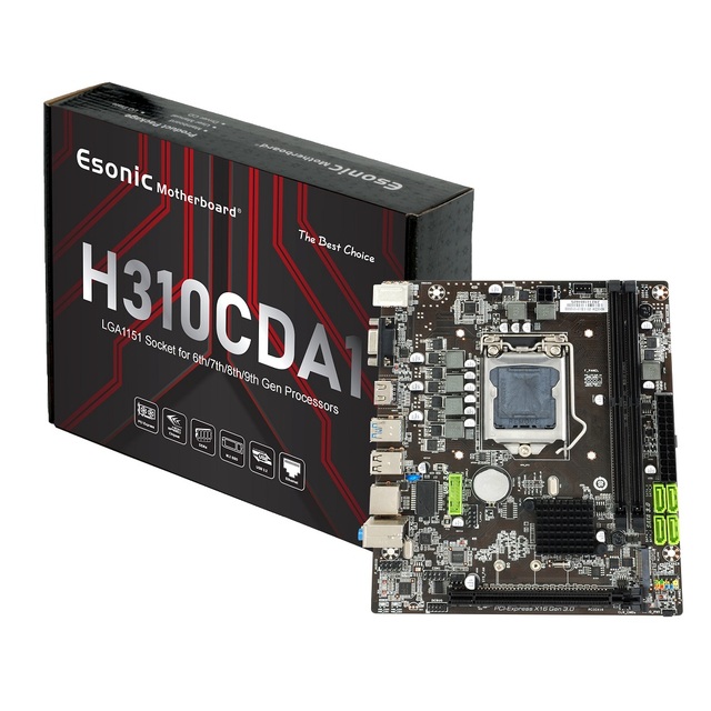 For Esonic H310 Desktop PC Motherboard LGA 1151 Socket with DDR4 M.2 NVME MATX for 6/7/8/9th Intel Generation 64GB RAM Capacity