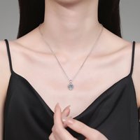Collier Moissanite pour femme en argent sterling S925 avec pétale et mini coquillage