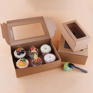 Custom 6 mini cup cake muffin package kraft paper cupcake packaging boxes