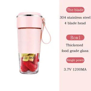 Hot-Selling Huishoudelijke Draagbare Mixer Juicer Food Grade Plastic Fles Fruit Groente Blender