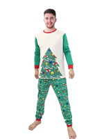 Pyjamas de famille assortis, imprimé arbre de Noël, vêtements de nuit doux, respirants, respectueux de la peau, tenue de vacances à manches longues pour toute la famille