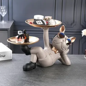 <span class=keywords><strong>2023</strong></span> Venta al por mayor Escultura de Bulldog Nórdico para Decoración del Hogar, Bandeja para Guardar Llaves, Decoración Interior del Hogar - Product Image 4