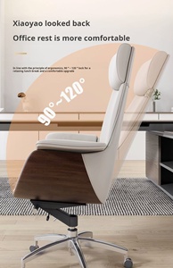 <span class=keywords><strong>Chaise</strong></span> de bureau de luxe ergonomique à dossier haut, pivotante et réglable en hauteur, de style contemporain, pour dirigeant - Product Image 5