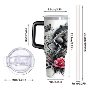 Vaso de Acero Inoxidable de 30 oz con Asa, Personalizado con Impresión UV, Diseño de Pareja Maltesa, Envío Gratis desde Almacén en EE. UU., para Amantes de los Perros - Product Image 5