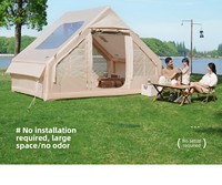 Tente Gonflable Portable Oxford pour Camping Extérieur Quatre Saisons, Ouverture Automatique Rapide, Kit Complet, Type Cabane