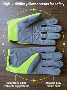 قفازات إصلاح السيارات الاحترافية، قفازات عمل رياضية عالية الوضوح مضادة للاهتزاز ومقاومة للماء ومتوافقة مع شاشات اللمس، مصنوعة من النايلون - Product Image 4