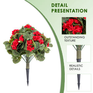 Оптовая продажа, PZD-1-278 пластиковый цветок из розового и красного крабового яблока с молотыми шипами, искусственные кусты, искусственный самшит, топиарий - Product Image 6