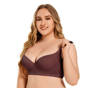 Sujetador sin costuras con aros de talla grande, minimizador de cobertura total para mujer, lencería suave y de soporte, ropa interior sexy de copa grande - Product Image 5
