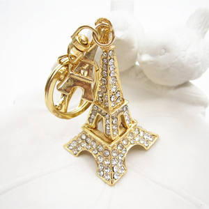 2024ปารีสหอไอเฟล Rhinestone พวงกุญแจตกแต่งของขวัญส่งเสริมการขายพวงกุญแจจี้ของที่ระลึกหอไอเฟลพวงกุญแจ - Product Image 2
