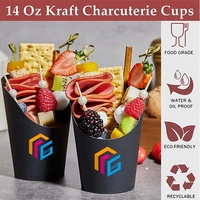Gobelets à frites recyclables en papier kraft personnalisables avec logo pour charcuterie et frites à emporter