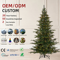Sapin de Noël artificiel mince de haute qualité, écologique, en PE+PVC, avec lumières LED, support inclus, personnalisable, pour usage intérieur, prix EXW