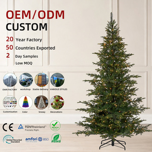 Árbol de Navidad Artificial Delgado de Alta Calidad, Ecológico, de PE+PVC, con Luces LED, Incluye Soporte, Personalizado, para Uso en Interiores, Precio EXW - Product Image 1